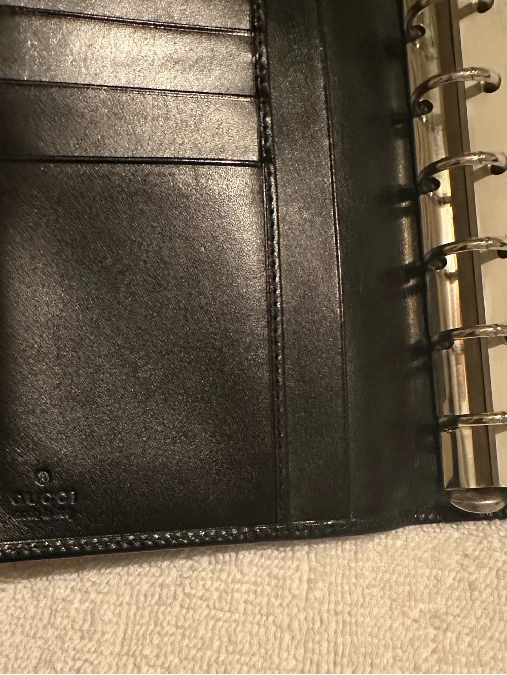 Authentic Gucci Black Leather Passport Holder Agenda Organizer
